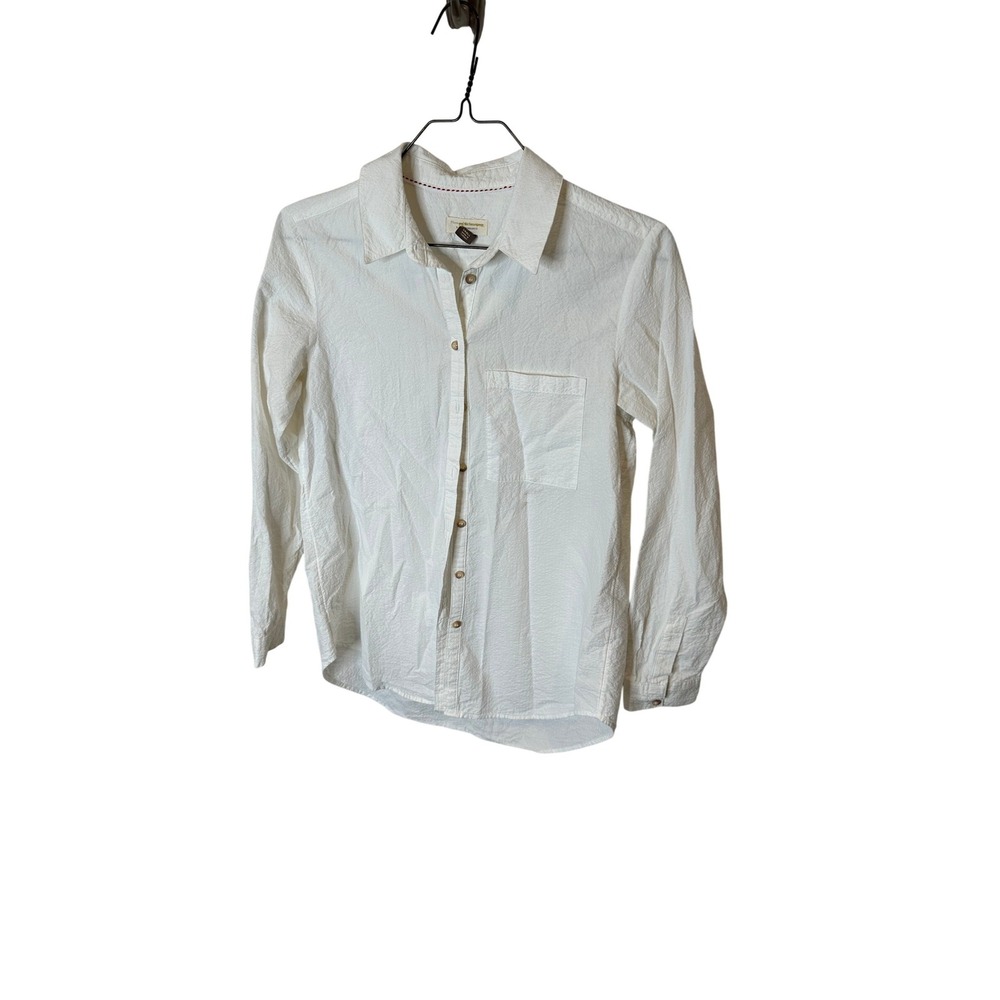 Anthropologie Pilcro and the Letterpress White Seersucker Button Down Small
